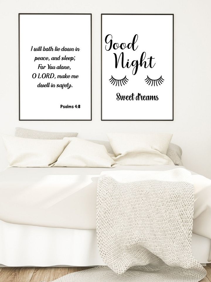 Psalms 4:8 & Good Night Printable Wall Art product image (2)