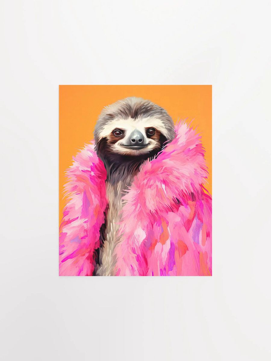 Anthropomorphic Sloth in Pink Fur Animal Portrait product image (9)