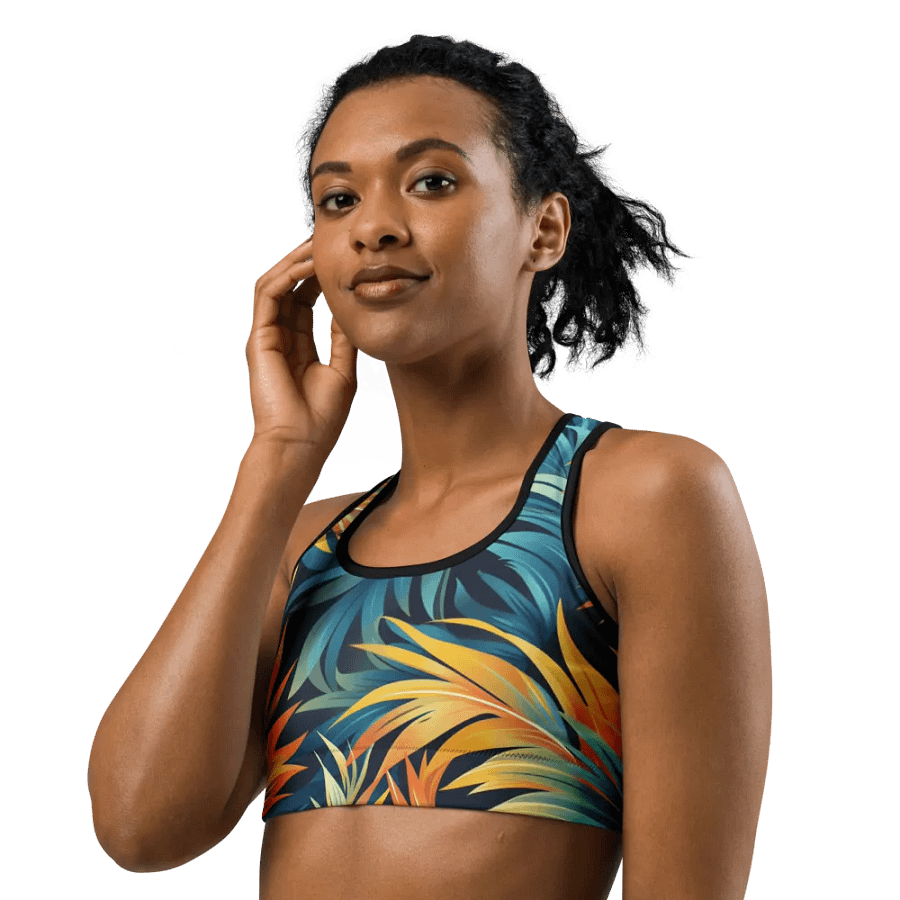 Tropical Flow All-Over Print Sports Bra product image (10)
