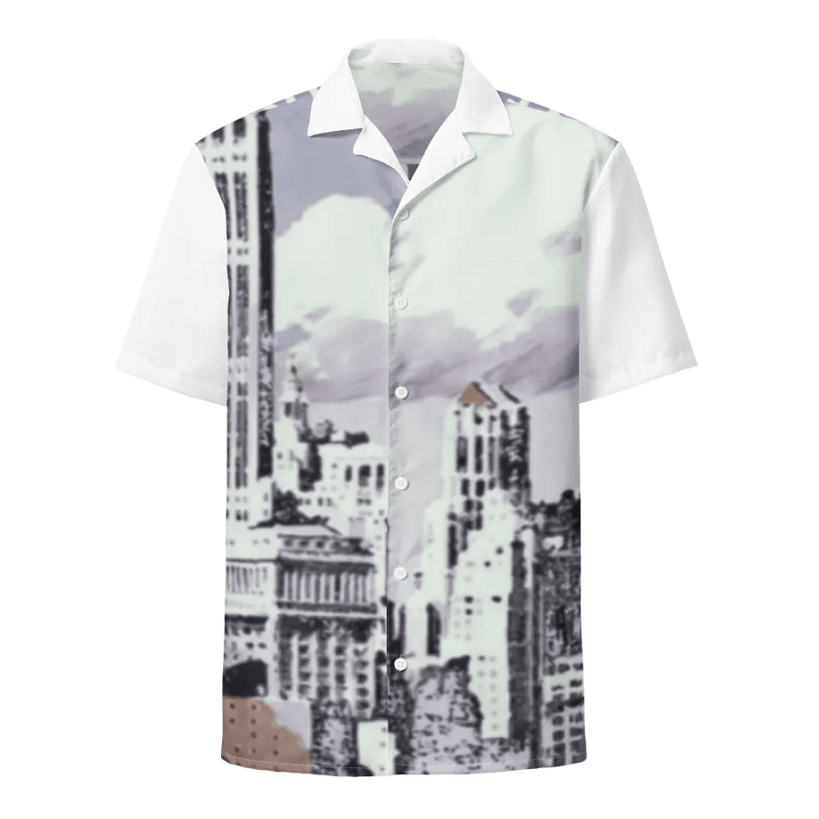 Vintage New York Skyline Button-Down Shirt product image (1)