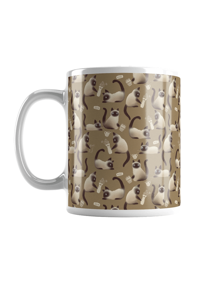 Bad Siamese Cats Knocking Stuff Over Mug, Brown product image (17)