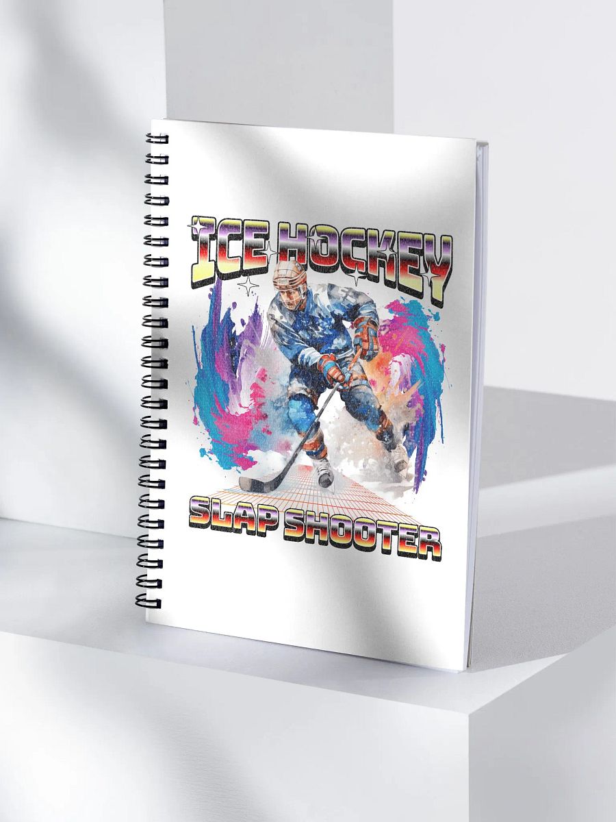 Ice Hockey Slap Shooter Vibrant Spiral Notebook product image (3)
