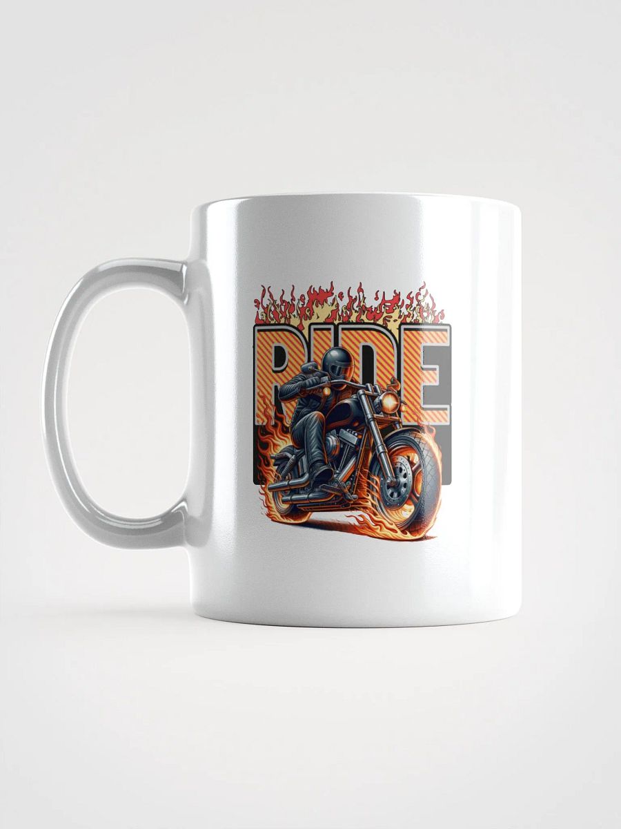 Ride Motorcycle Flaming White Mug product image (1)