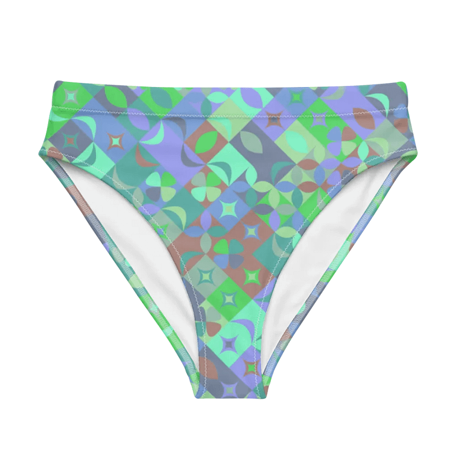 Colorful vector Pattern Design High Waisted Bikini Bottom - v9 product image (5)