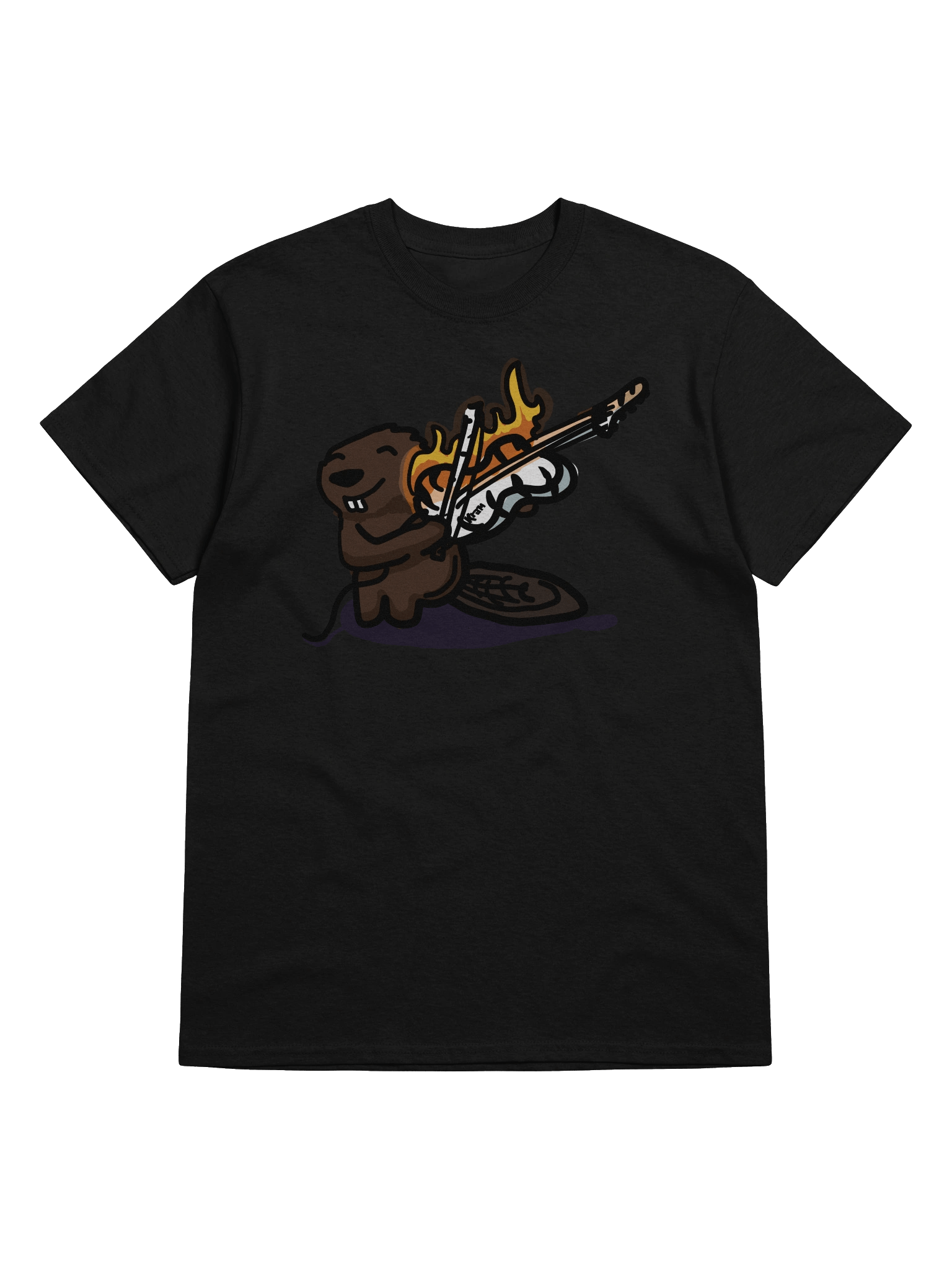 Flaming Violin Beaver T-Shirt product image (5)