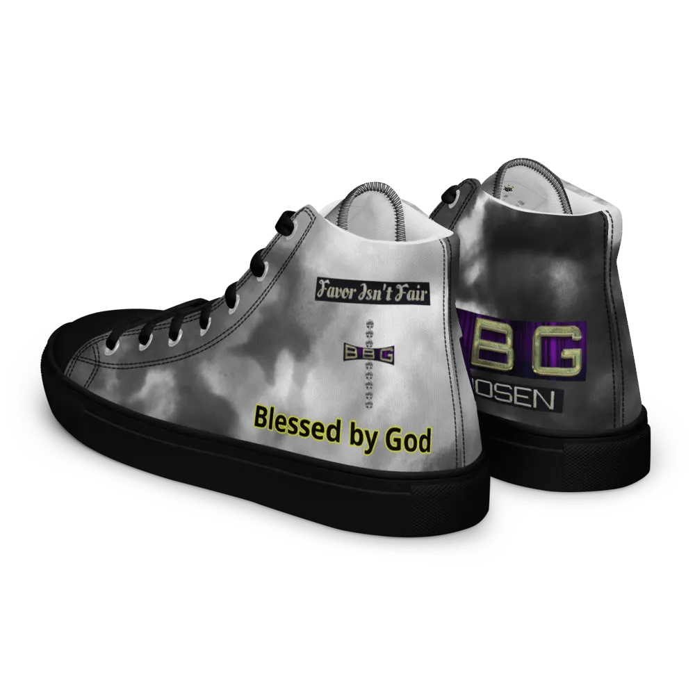 Diamond Cross Black Watercolor High Tops - Black Soles product image (3)