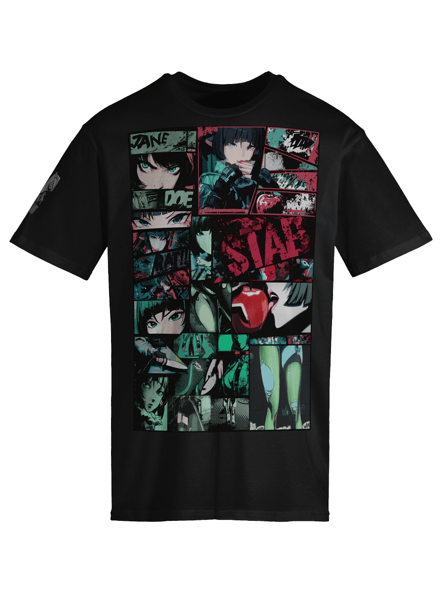 3-Print Premium Heavyweight Jane Doe "STAB!" Design T-Shirt with Shoulder Print AND BackPrint! Zenless Zone Zero product image (3)