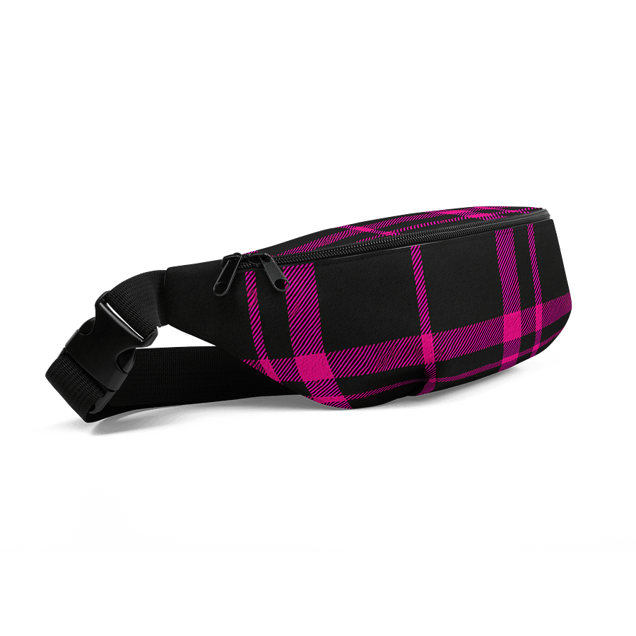 Black and Pink Plaid Fanny Pack (Waist Bag) product image (2)