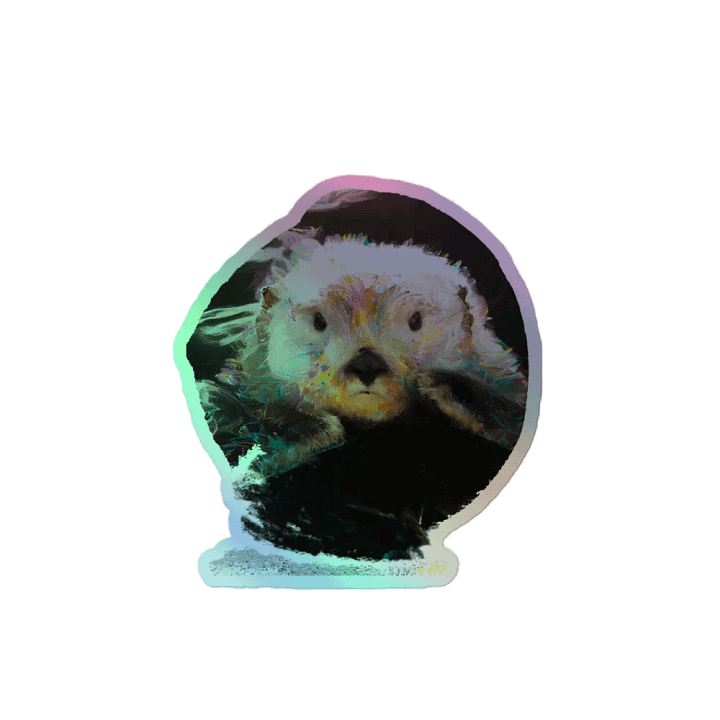 Watercolor Sea Otter Kiss-Cut Holographic Sticker Sheet product image (2)