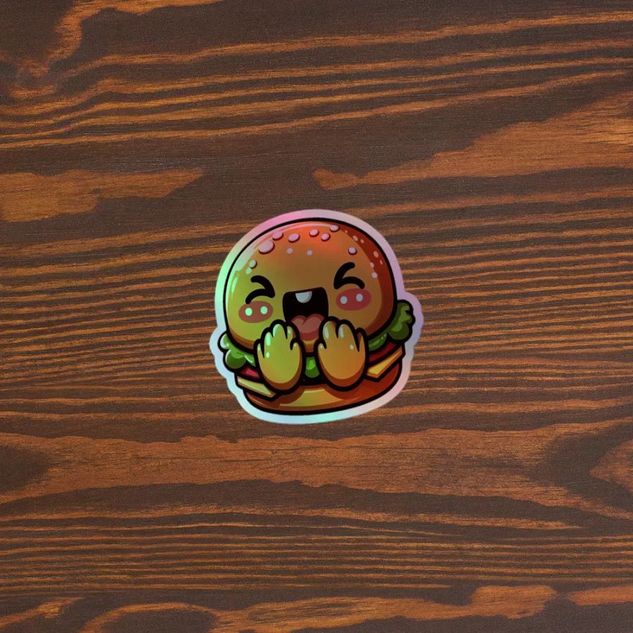 Cheerful Hamburger Holographic Sticker Sheet product image (5)
