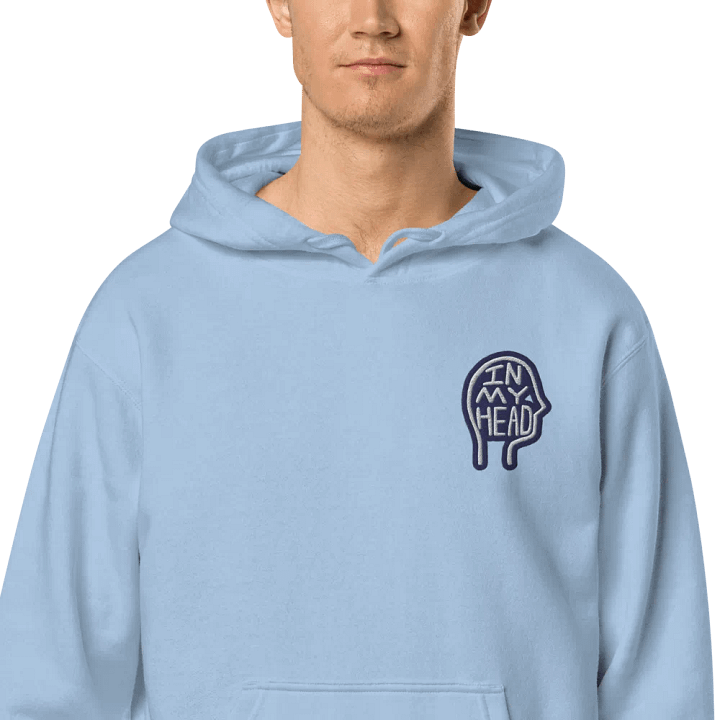 In My Head (L.C. navy bubble design 2) embroidered pigment hoodie product image (1)