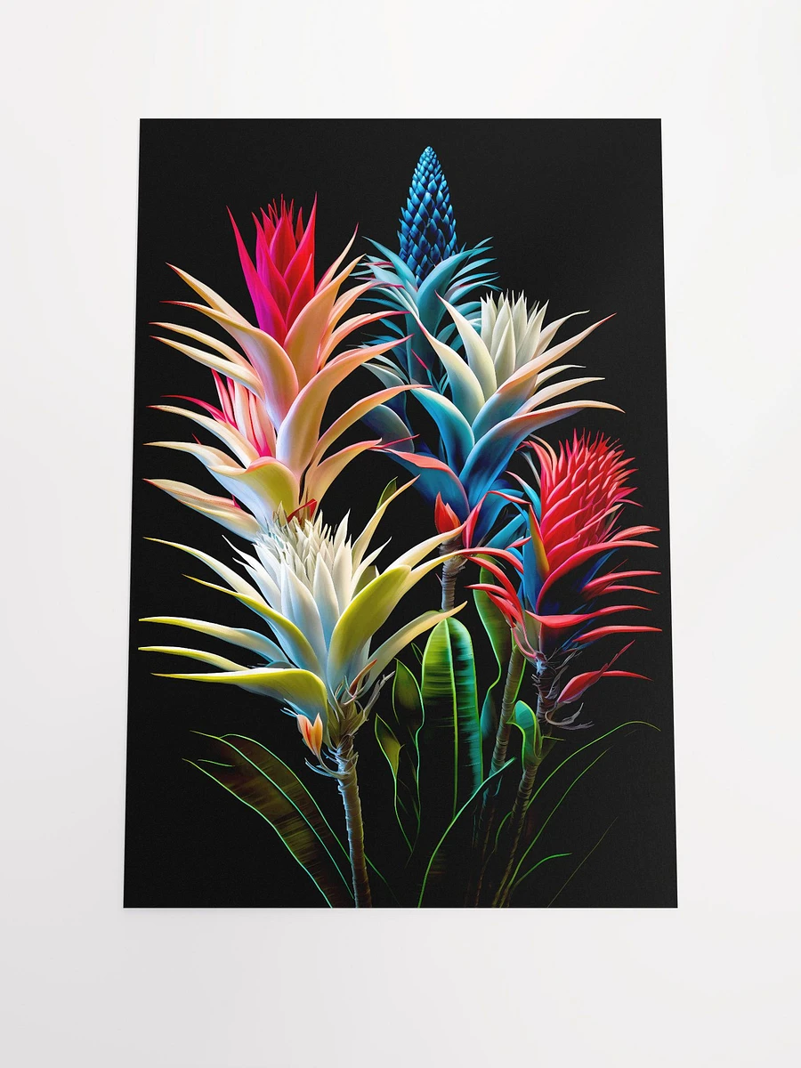 Exotic Aechmea Bromeliads - Vibrant Tropical Flower Art Print Matte Poster product image (3)