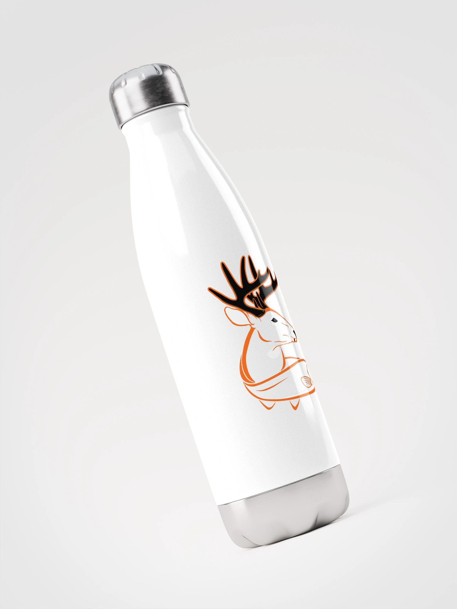 Black/White W/ Orange Stainless Bottle W/ Cap product image (3)