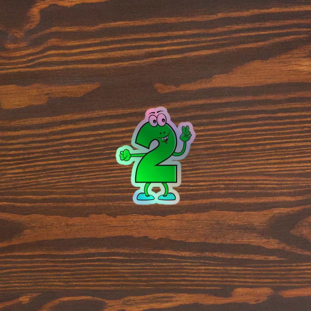 Vibrant Victory Number 2 Holographic Sticker product image (5)