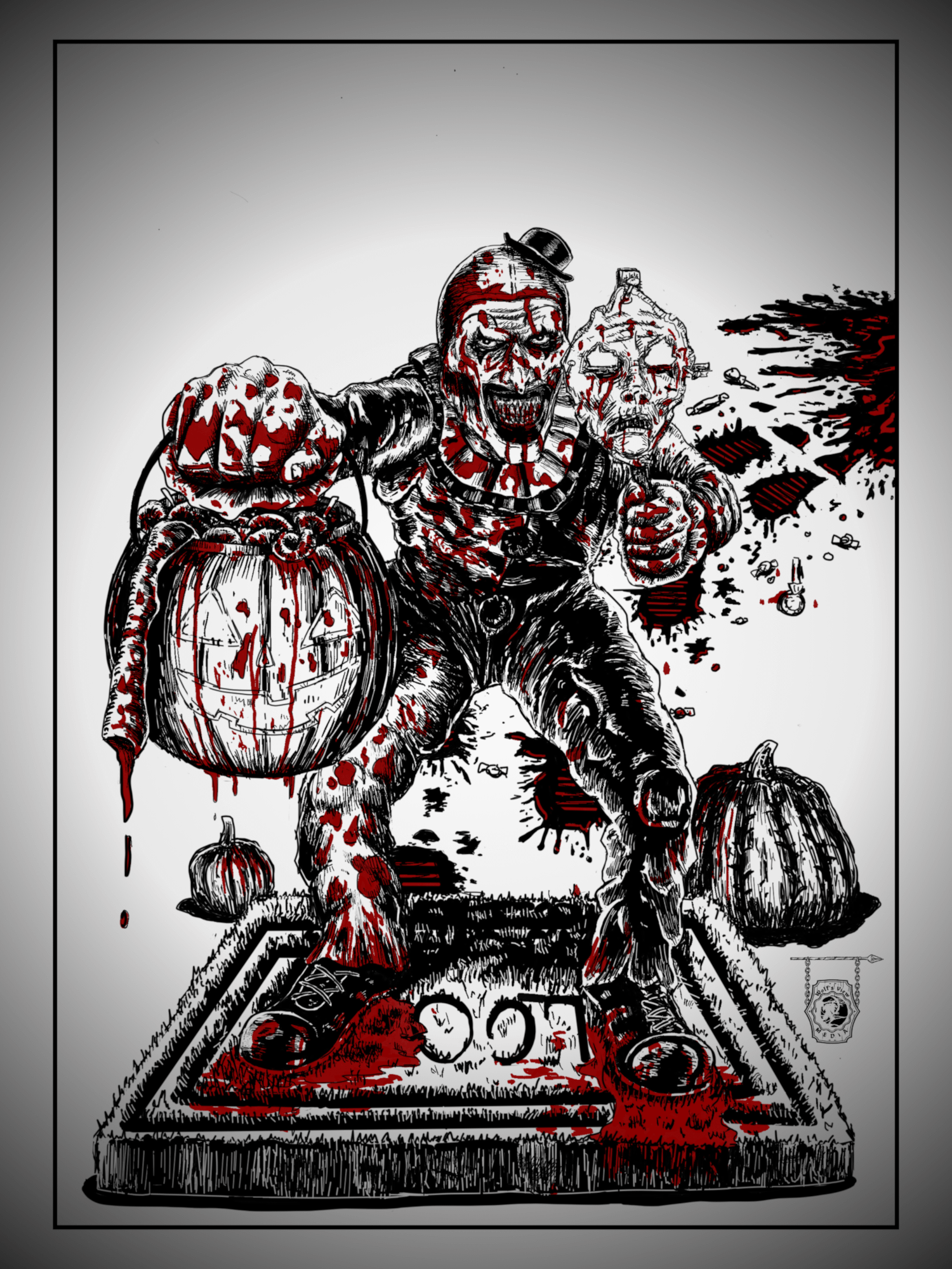 Trick or Treat with Art the Clown- Poster Print (Bloody Version) product image (1)