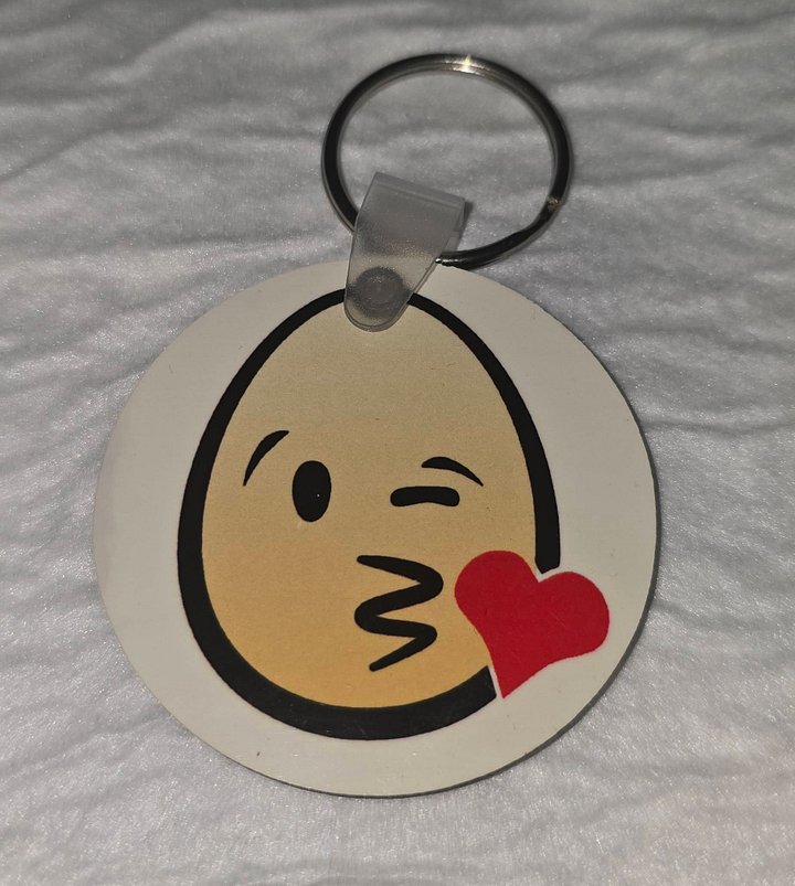 EggFriedCheese Wooden Keyring (5cm Circular) product image (1)