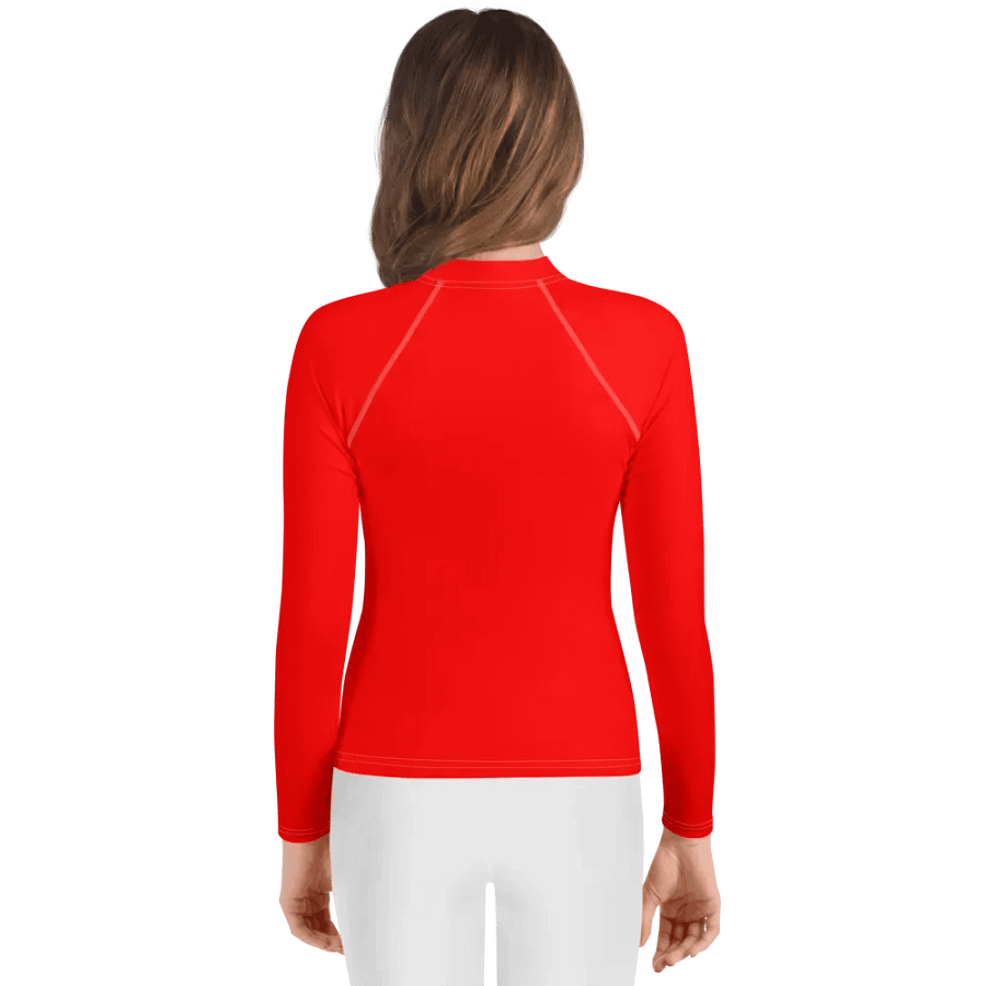 Youth Plain Color Red Rash Guard product image (2)