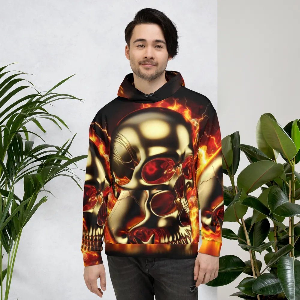 Golden Inferno - Unisex Skull Hoodie #1 product image (4)