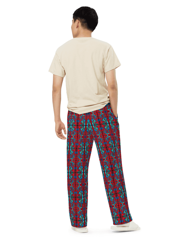 Red Stained Glass - All-Over Print Wide-Leg Pants product image (4)