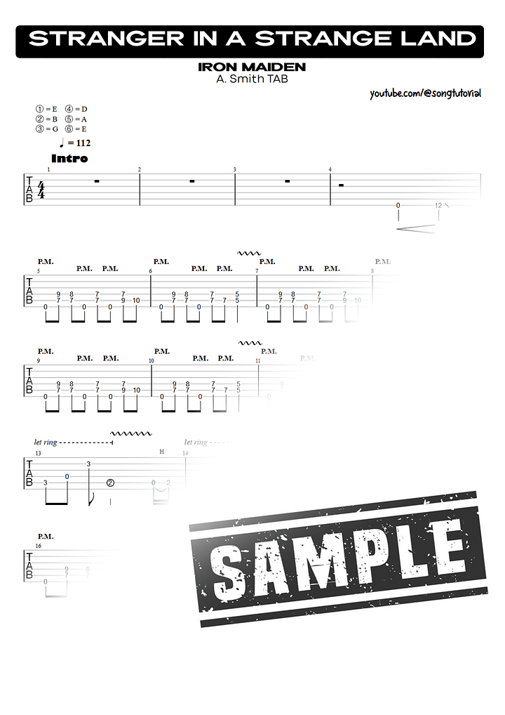 Stranger in a Strange Land PDF TAB + Backing Track MP3 product image (2)