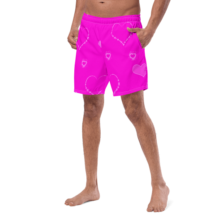 Hot Pink Hearts Swim Trunks product image (1)