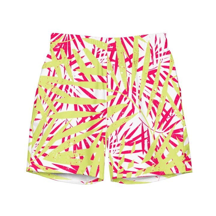 Mens swim trunks tropical yellow and orange   palm leaves design. Fresh and trendy ideal for summer product image (2)