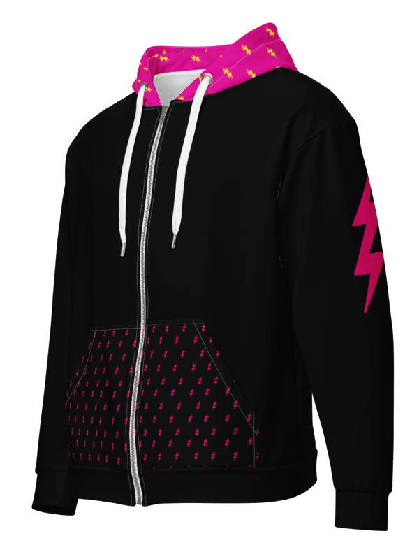 Pink Electric Tiger - Black Sweatshirt with Pink Hood product image (4)