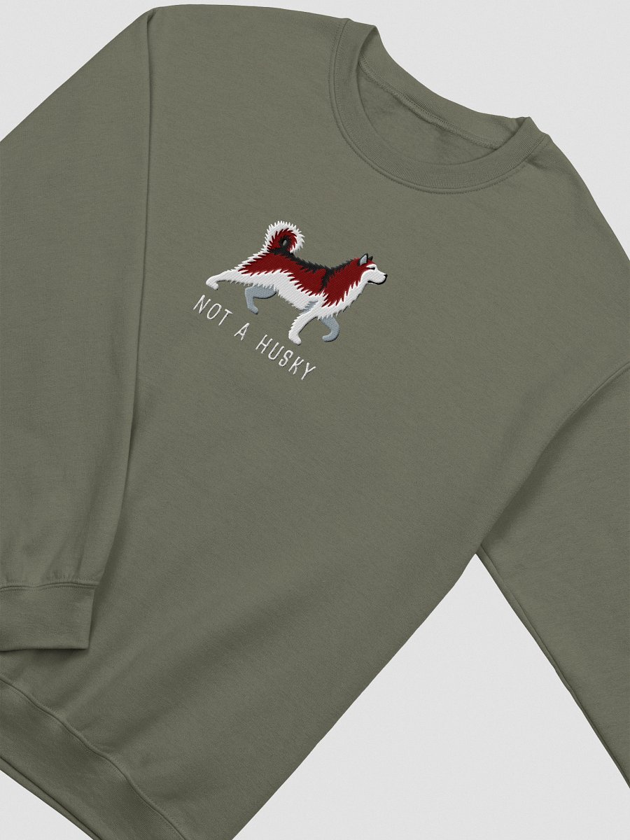Not a Husky Sweatshirt (Embroidered) of an Alaskan Malamute(Red & White) product image (15)