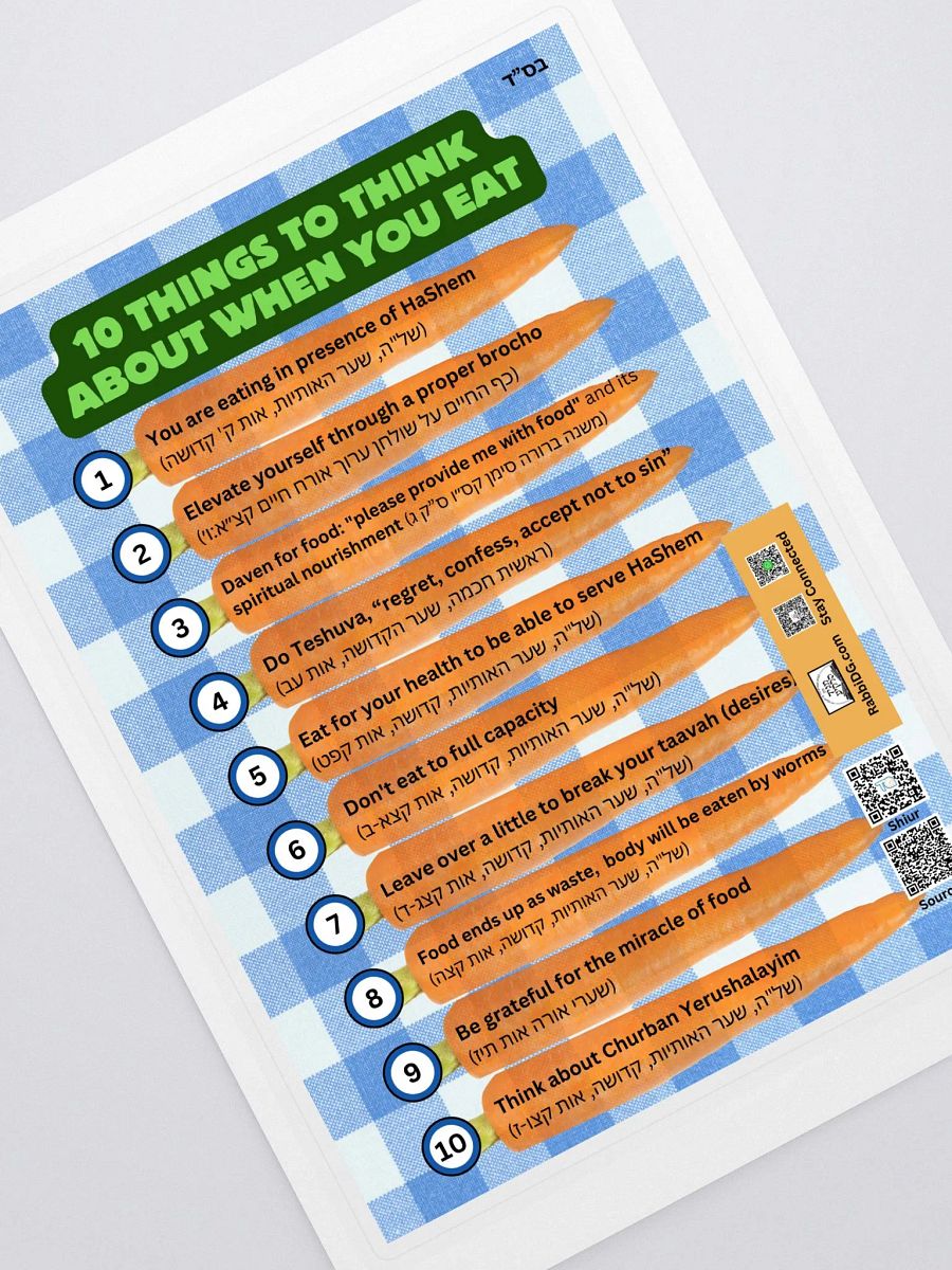Sticker - 10 Things to Think About When You Eat (5x7) product image (1)