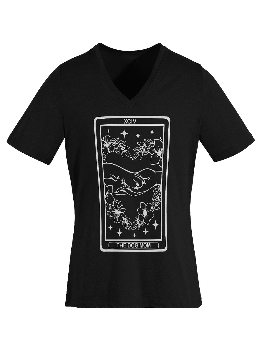 🌙 “V-Neck Dog Mom Tarot Tee [White Print]” product image (4)