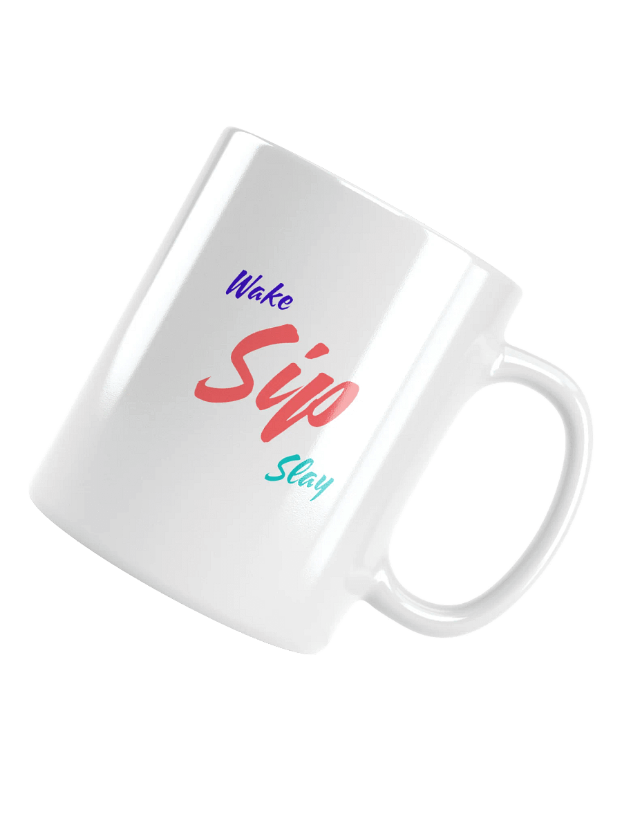 Sip Sip Podcast Double Script Logo White Glossy Mug product image (11)