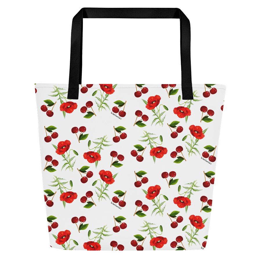 Poppies and Cherries Red and White - Tote Bag product image (1)