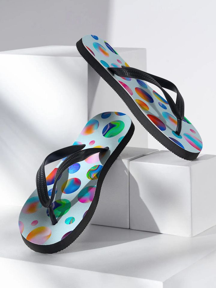 Colourful circles with Liquid Art Flip Flops product image (2)