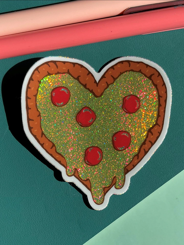 Holographic Pizza Heart Sticker product image (1)