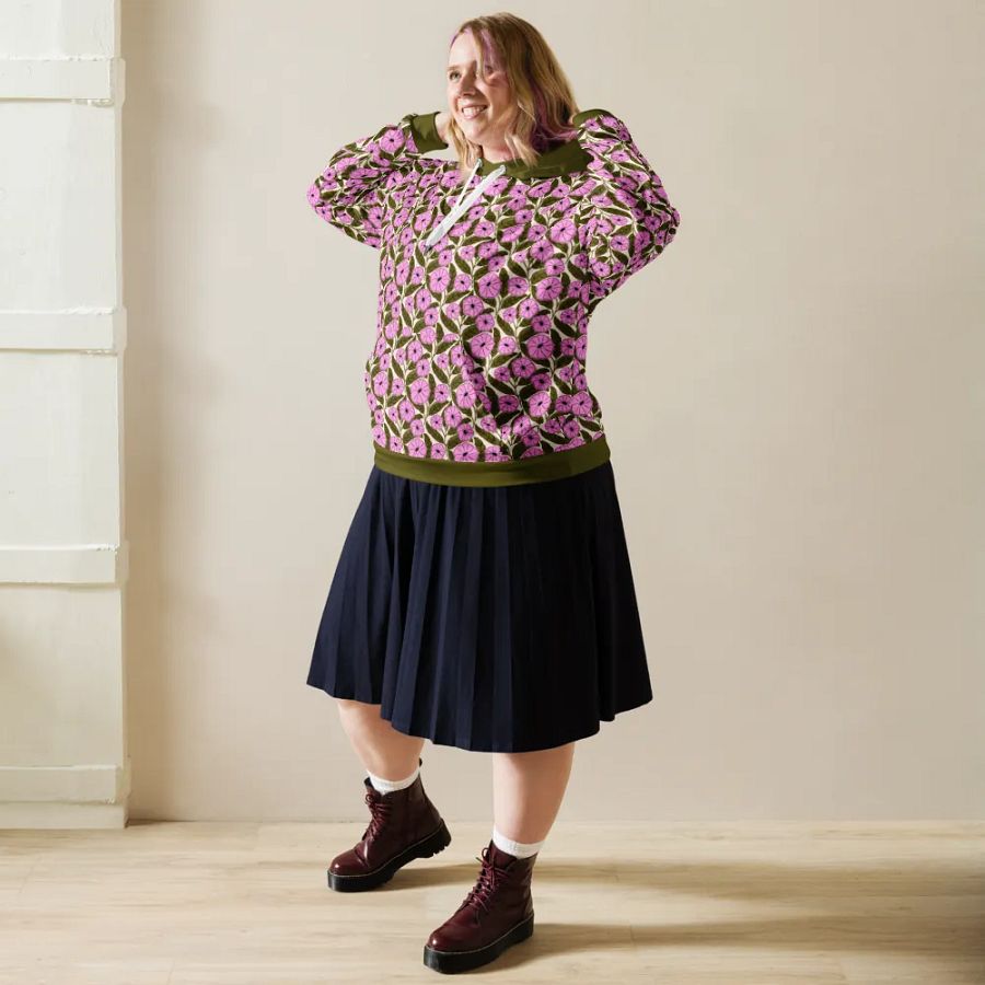 Dipladenia Dreams - Pink and Green - All Over Hoodie product image (7)