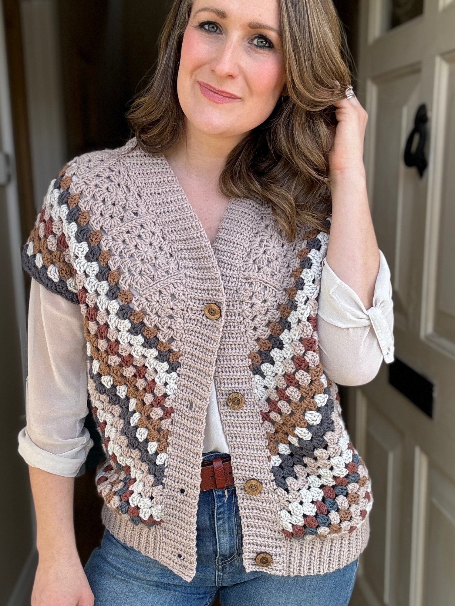 Modern Granny Square Cardigan Pattern Adult Sizes product image (7)