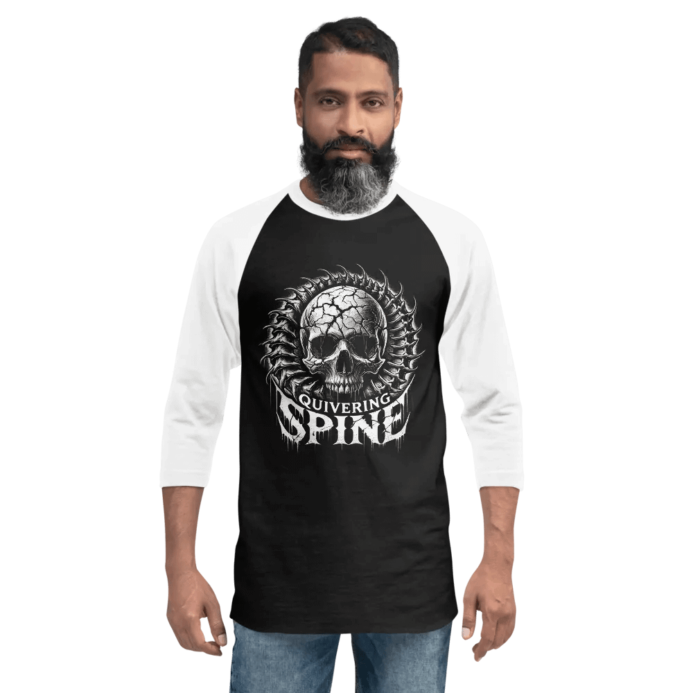 Quivering Spine Cracked Skull Raglan Tee product image (2)