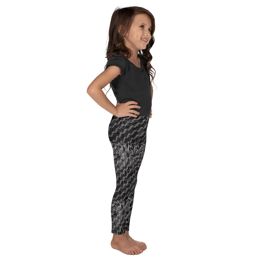 JoBeths' Signature Kids Leggings 👖 Black Leaves 🍃 Design product image (4)