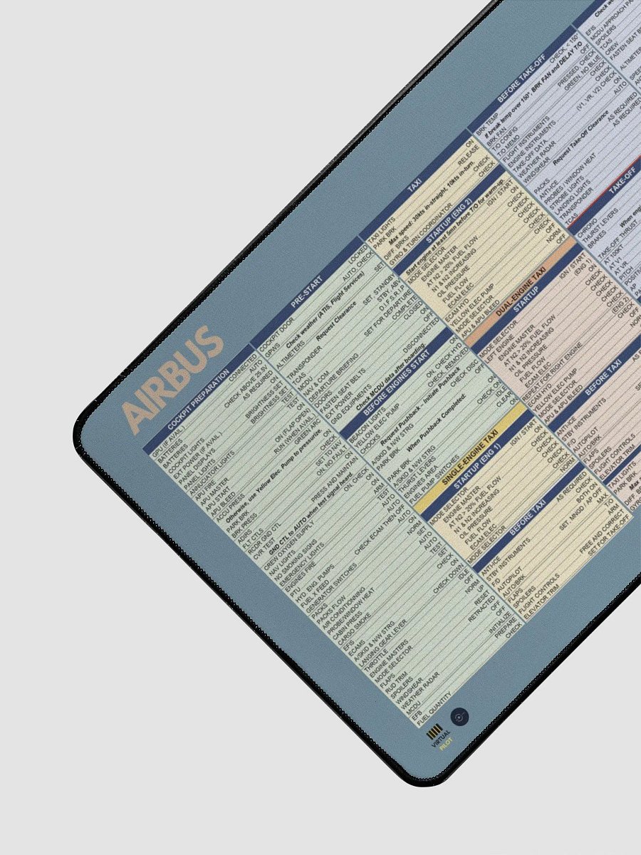A320 Keyboard & Mouse Mat – Flight Checklist & Speed Guide product image (3)