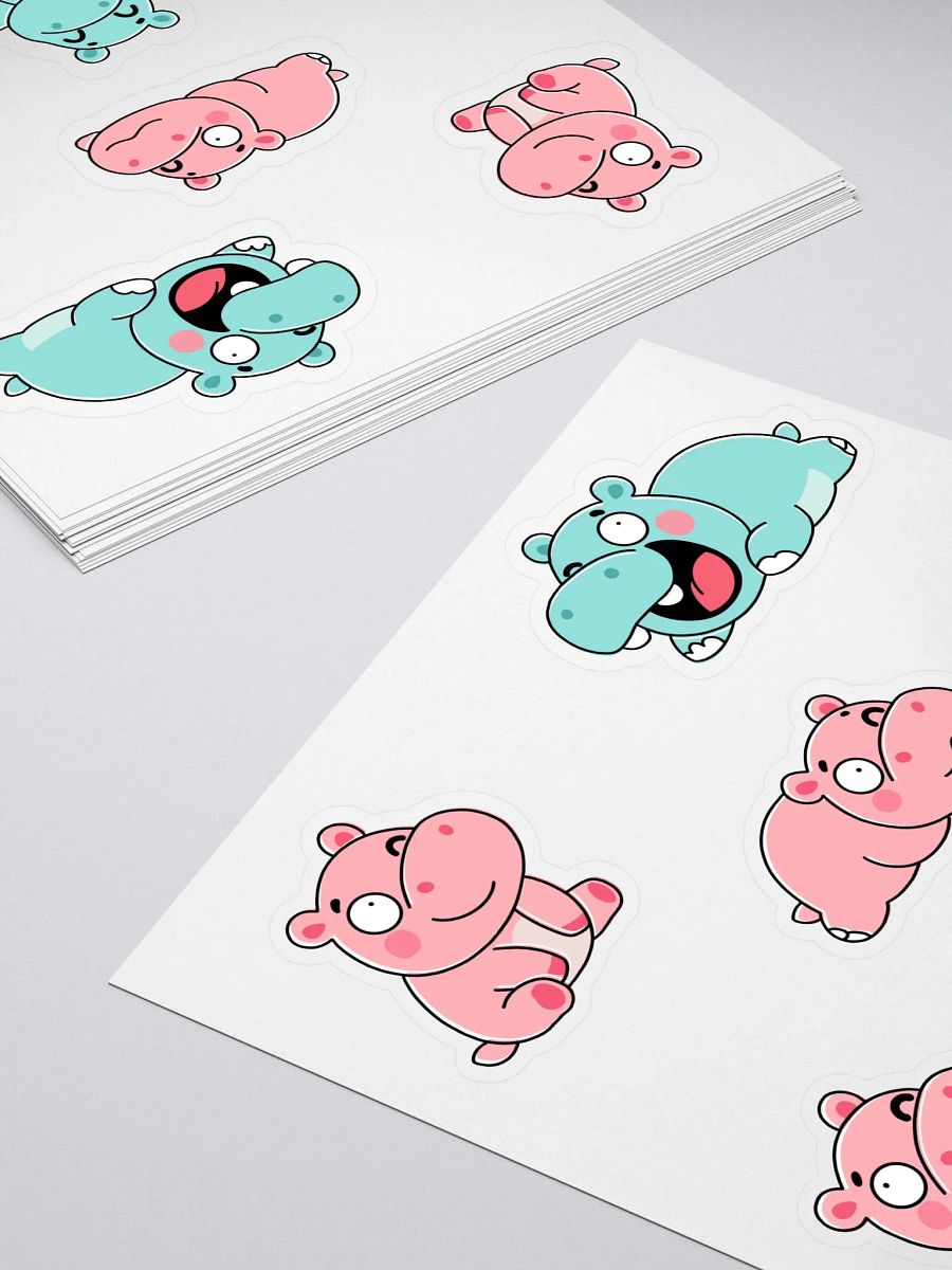 Kawaii Hippo Stickers Pack – Cute & Funny Animal Stickers for Crafts, Scrapbooking, and Journals product image (4)
