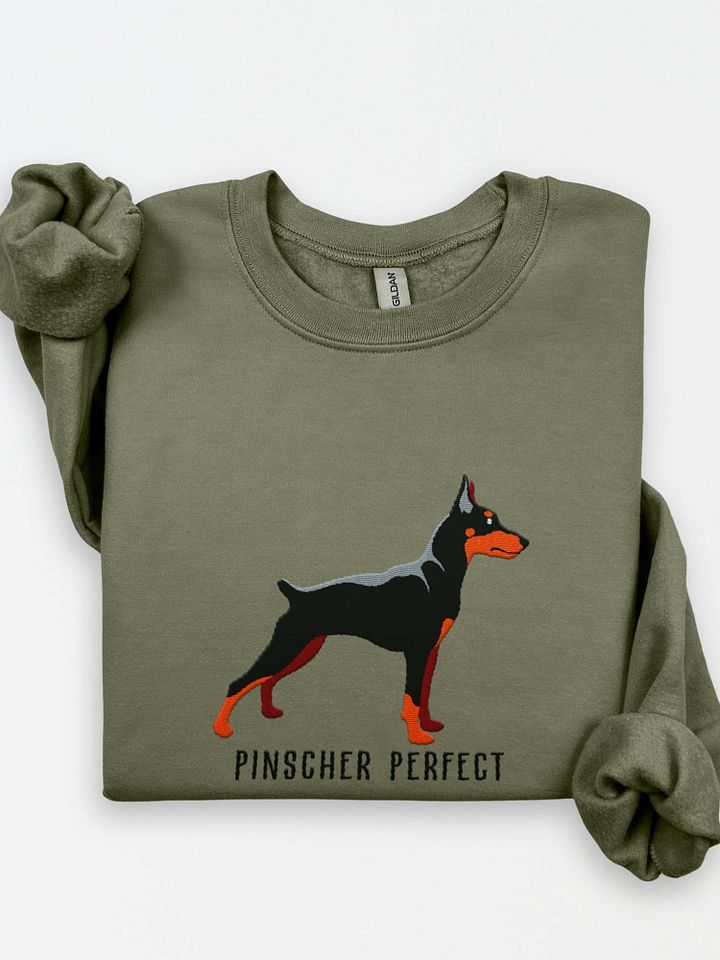 Pinscher Perfect Sweatshirt (Embroidered) of a Mini Pinscher(Black & Tan) product image (1)
