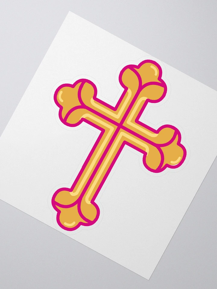 Gold & Pink Cross Sticker product image (1)