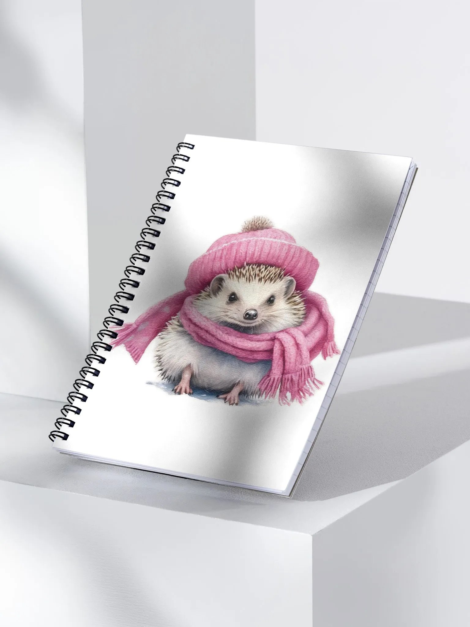 Adorable cute hedgehog wearing a pink hat and scarf product image (3)