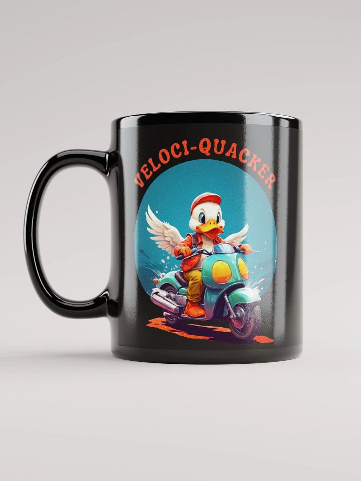 Novelty Graphic | Black Coffee Mug | Veloci-Quacker product image (1)