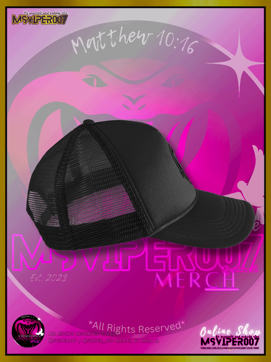 Trucker Hat - "MsViper_007™ Brand Classic [gray/blk emblem] Support&Sport" Foam Trucker Hat by Anna H. product image (3)