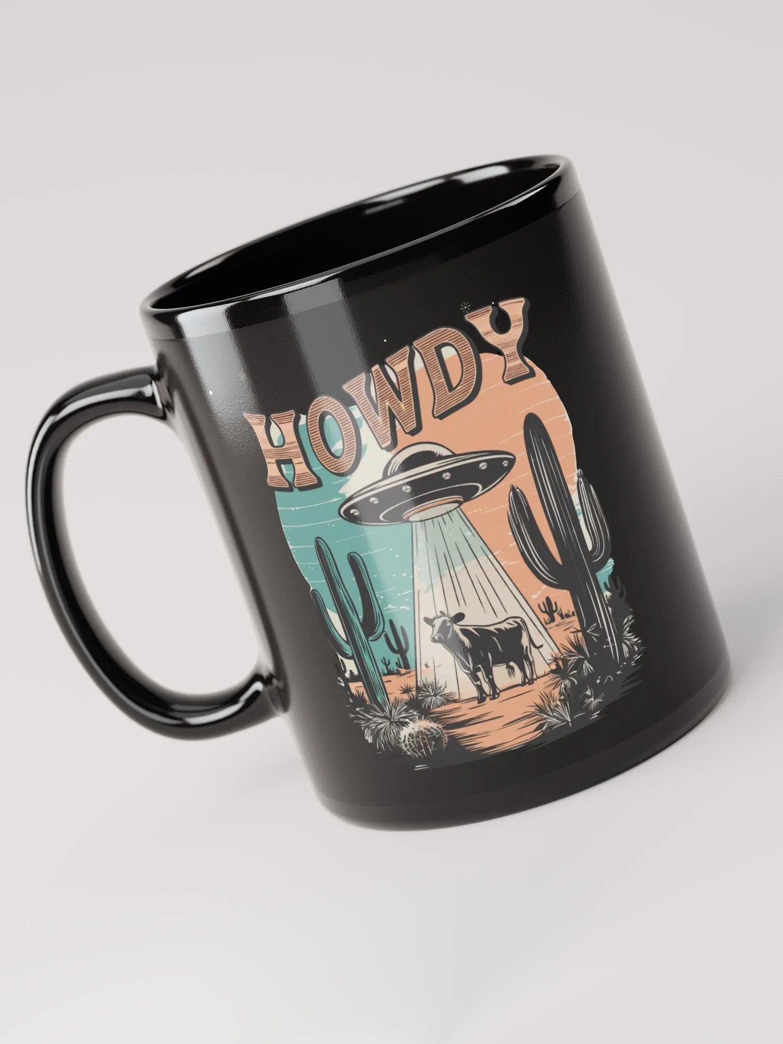 "Howdy-UFO" black glossy mug product image (6)