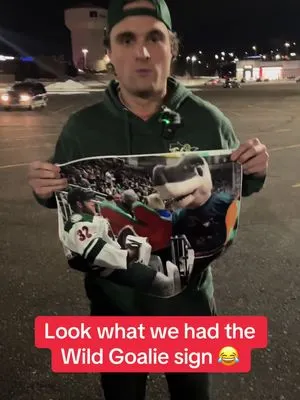 Look what we had the Wild goalie sign 😂😂😂 #minnesotawild #mnwild #nhl 