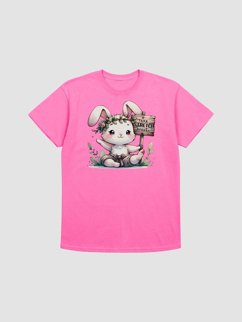 Take stretch breaks, bunny heavyweight T-shirt.