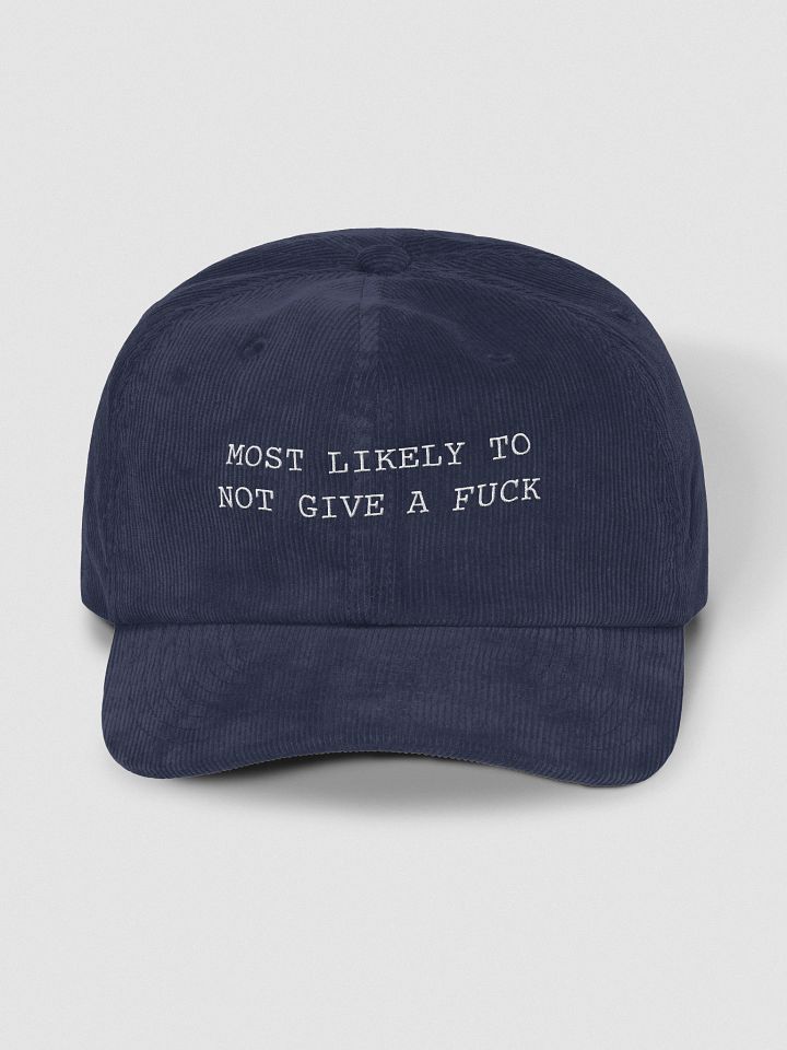 MOST LIKELY TO NOT GIVE A FUCK Corduroy Hat product image (1)
