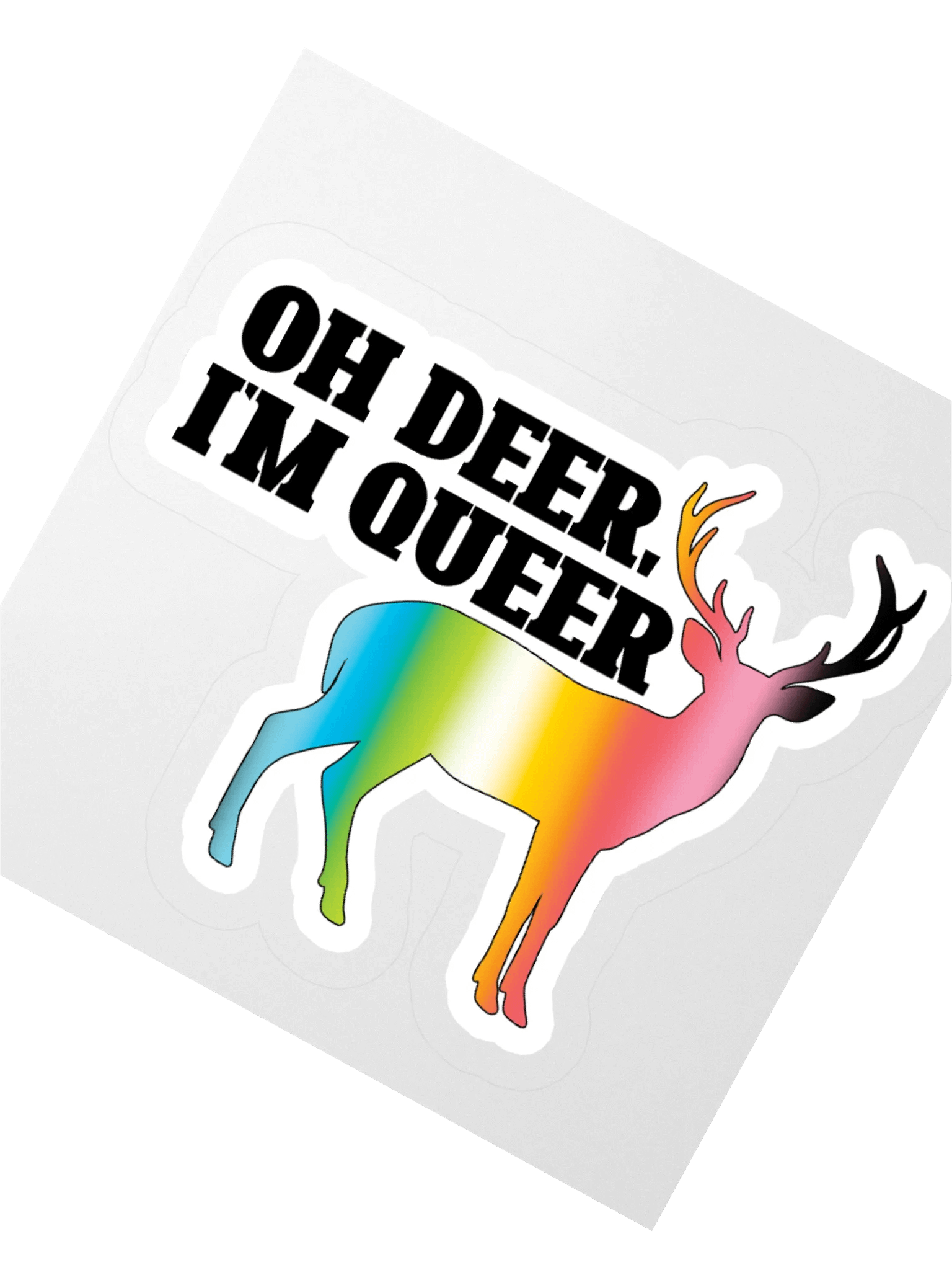 Oh Deer, I'm Queer- Queer Flag Sticker product image (6)